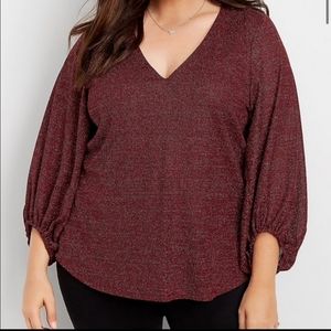 NWT Maurice’s Burgundy Sparkle Top XL/0X